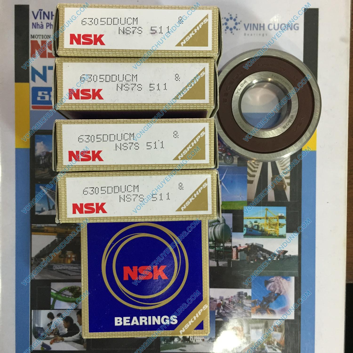 VÒNG BI NSK 6305DDU, BẠC ĐẠN NSK 6305 DDU - 25x62x17mm