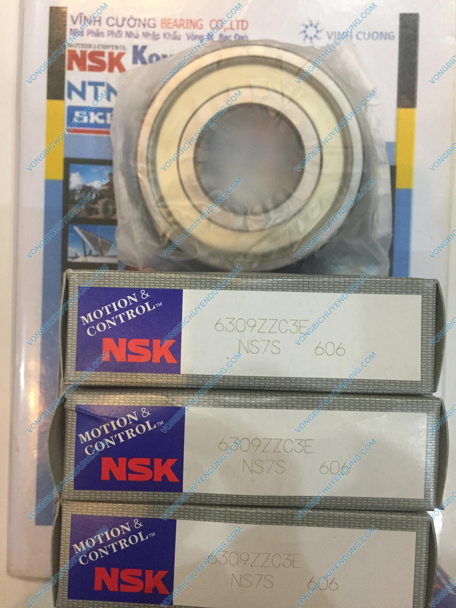 Vòng bi NSK 6309ZZ, Bạc đạn NSK 6309 ZZ - 45x100x25mm